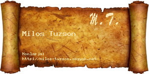 Milos Tuzson névjegykártya